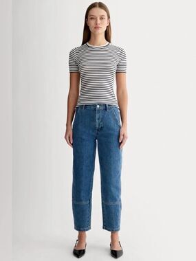 New Everlane THE UTILITY BARREL PANT New Blue Size 24